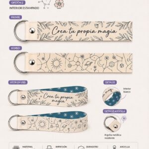 Llavero corto bifaz (interior estampado)